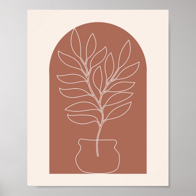 Boho Arch Plant kontur 2 Poster (Framsidan)