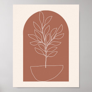 Boho Arch Plant kontur 3 Poster
