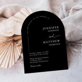 Boho Arch Simple Bröllop Inbjudningar