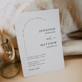 Boho Arch Simple Bröllop Inbjudningar