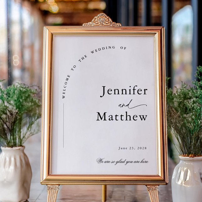 Boho Arch Simple Bröllop Välkommen Poster (Skapare uppladdad)