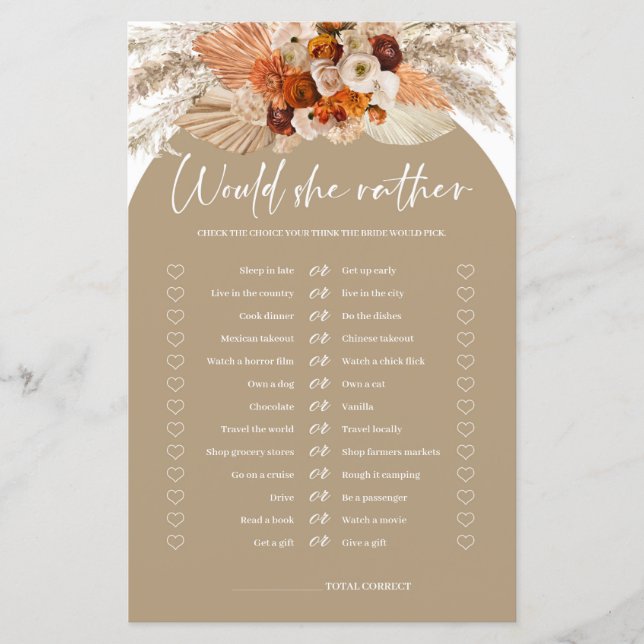 Boho arch teracotta pampas Skulle hon hellre vilja (Framsida)