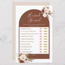 Boho Arch Terracota sa att hon sa "Games Card"