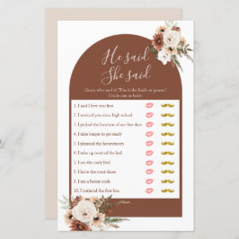 Boho Arch Terracota sa att hon sa "Games Card"