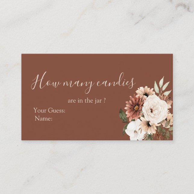 Boho Arch Terracota White Blommigt Hur många kanin Tilläggskort (Framsida)