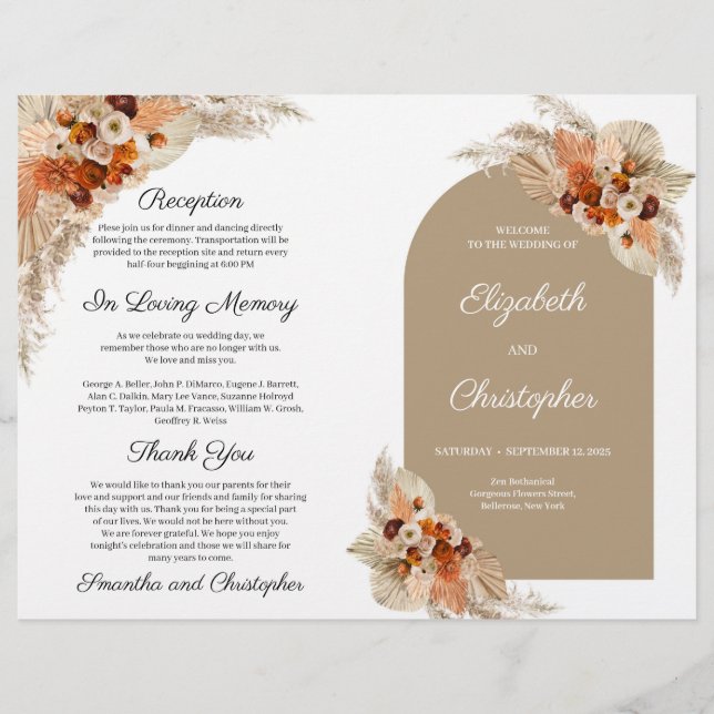 Boho arch terracotta brände orange tropiskt progra (Framsida)