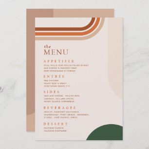 Boho Arch Terracotta Rust Beige Dinner Menu Meny