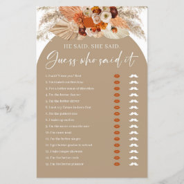 Boho arch terracotta sa att hon sa möhippa-spel