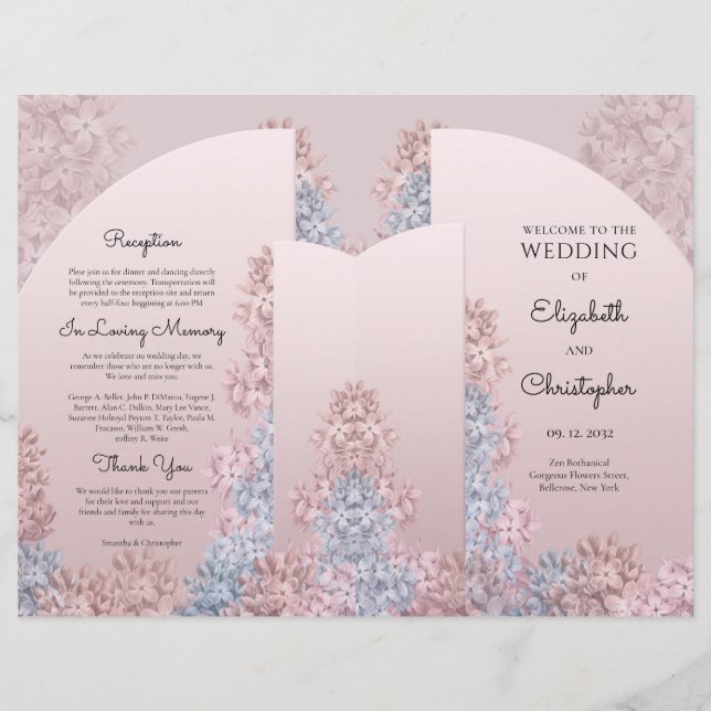 Boho arch vår blommor damsty rosa hyacinths (Framsida)