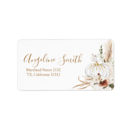 Boho Arch White Pumpkin Baby Shower-adressetikett Adressetikett