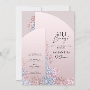 Boho arched ram pulverhyacinths rosa hyacinths oh inbjudningar