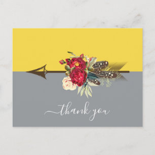 Boho Arrow Colorblock Tack Postcard Vykort