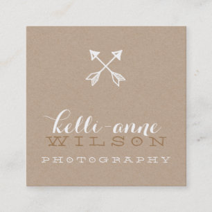 BOHO ARROW-LOGOTYP, nutida vitkraft Fyrkantigt Visitkort