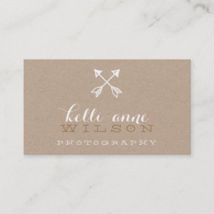 BOHO ARROW-LOGOTYP, nutida vitkraft Visitkort