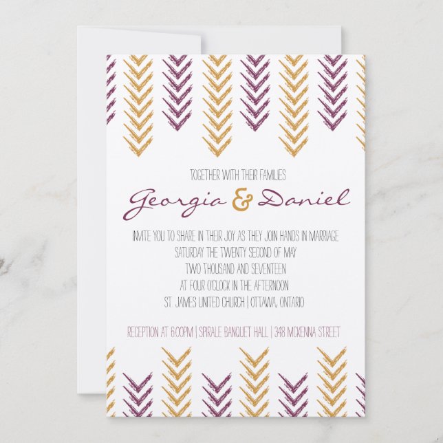 Boho Arrowhad-bröllopsinbjudan Inbjudningar (Framsida)