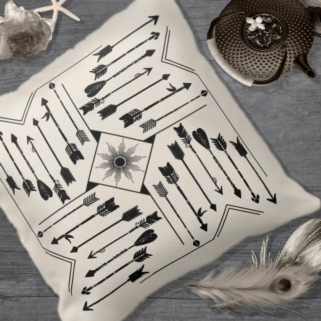 Boho Arrows and Sun V12 Sq ID748 Kudde (Skapare uppladdad)