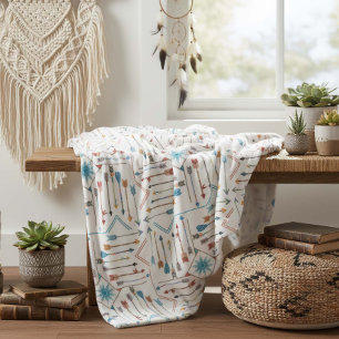 Boho Arrows och Sol V11 ID748 Fleecefilt