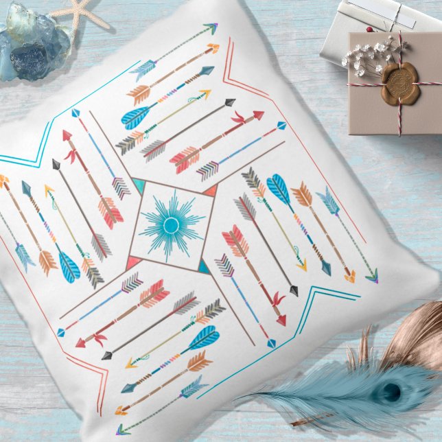 Boho Arrows och Sol V11 Sq ID748 Kudde (Skapare uppladdad)