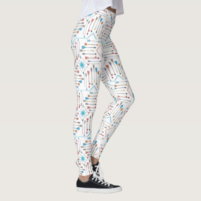Boho Arrows och Sol V11 White ID748 Leggings (Höger)