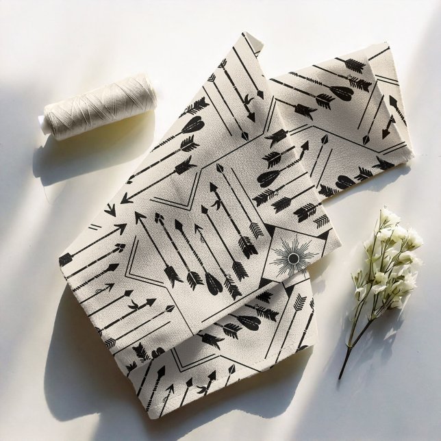 Boho Arrows och Sol V12 Black ID748 Tyg (Skapare uppladdad)