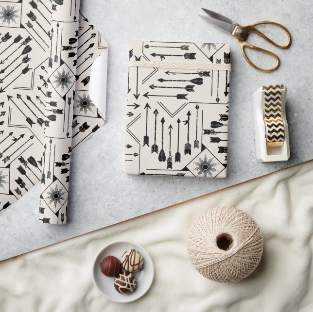 Boho Arrows och Sol V12 ID748 Presentpapper (Hantverk)