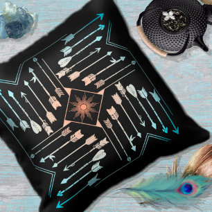 Boho Arrows och Sol V1 Sq ID748 Kudde