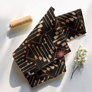 Boho Arrows och Sol V2 Orange Black ID748 Tyg