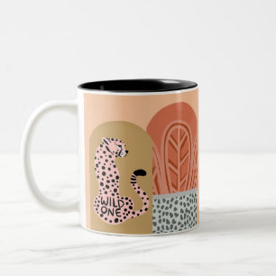 Boho Art Deco Modern Chic Leopard Två-Tonad Mugg