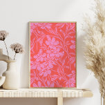 Boho Art-design för botaniska Blommigtar i Rosa oc Poster<br><div class="desc">Boho Art-design för botaniska Blommigtar i Rosa och rött</div>