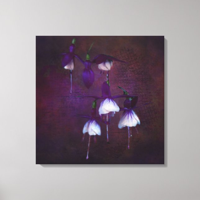 Boho Art Lila Fuchsias i vattenfärg Canvastryck (Framsida)