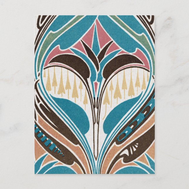 boho art nouveau chic abstrakt design vykort (Framsida)