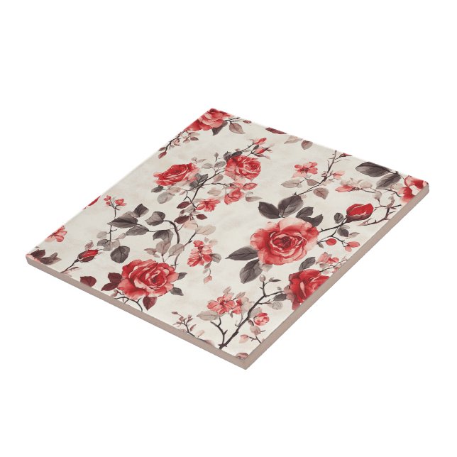 Boho Art nouveau Ro-plattor för livsmiljöer Kakelplatta (Sidan)