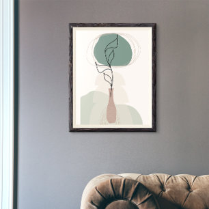 Boho Art Stil Modern Vas Plant Poster