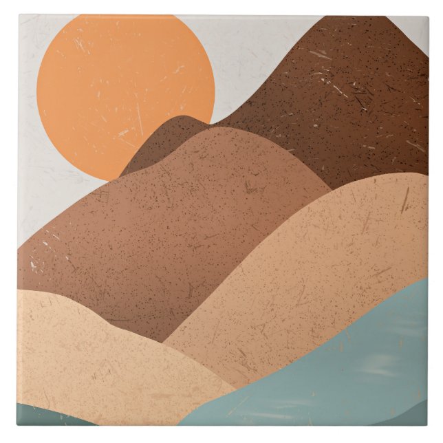 Boho art Sunset Kakelplatta (Framsidan)