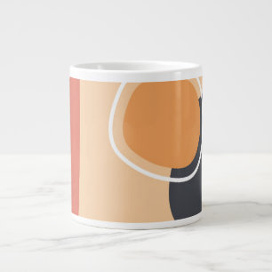 Boho art, terracotta röd, blå, vit konst jumbo mugg