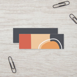 Boho art, terracotta röd, blå, vit konst mini visitkort