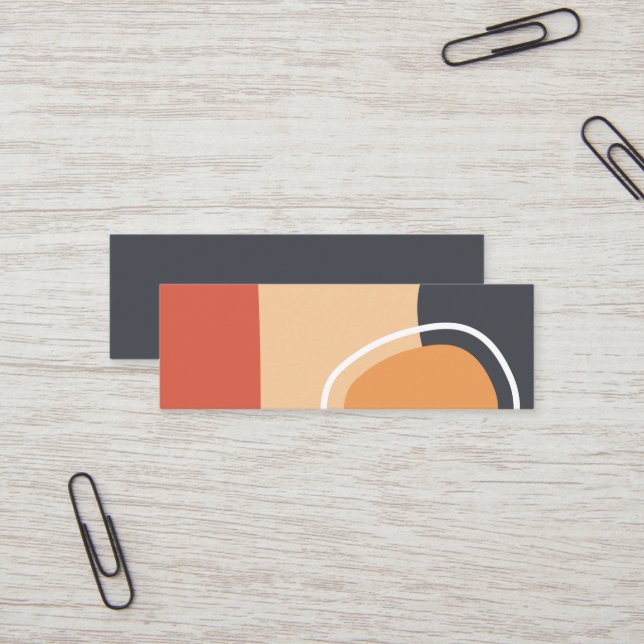 Boho art, terracotta röd, blå, vit konst mini visitkort (Fram/Back In Situ)