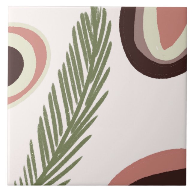 Boho Art Tropical Rainbow Natural Kakelplatta (Framsidan)