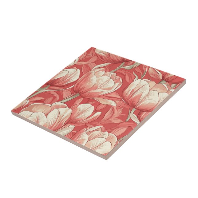 Boho Art Tulip keramiska plattor för Mysiga Insida Kakelplatta (Sidan)