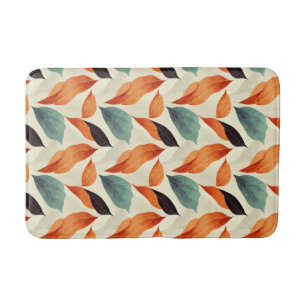 Boho artistic orange blue black löv badrumsmatta