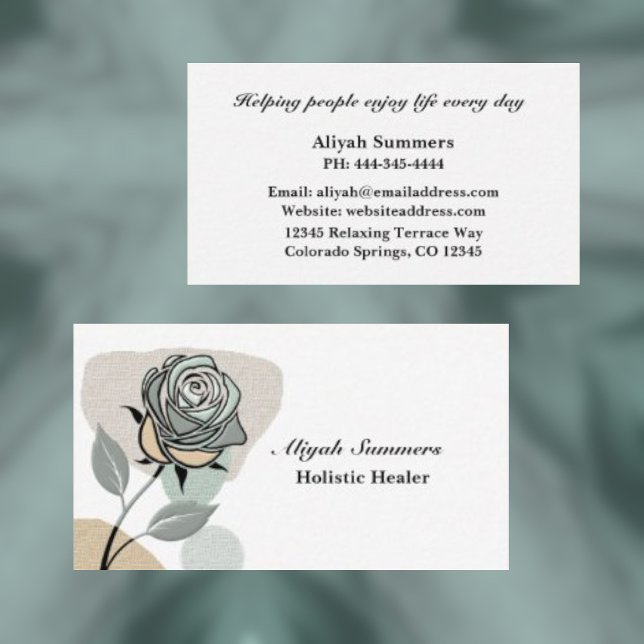 Boho Artistic Rose Meditative Business Card Visitkort (Skapare uppladdad)
