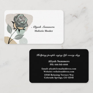 Boho Artistic Rose Meditative Business Card Visitkort