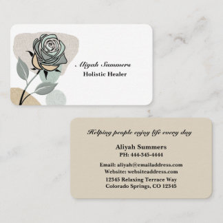 Boho Artistic Rose Meditative Business Card Visitkort