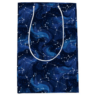 Boho Astrology Zodiac sign pattern on blue