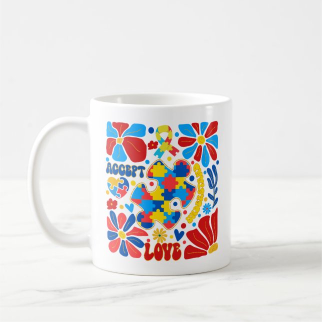 Boho Autism Awareness Kaffemugg (Vänster)
