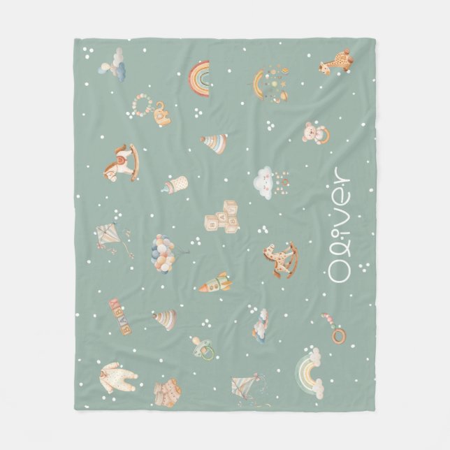 Boho Autumn Baby Shower Fleece Blanket (Framsidan)