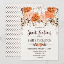 Boho Autumn Blommigt Sweet sixteen Dreamcatcher Ca