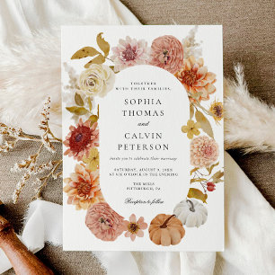 Boho Autumn Bröllop Inbjudningar