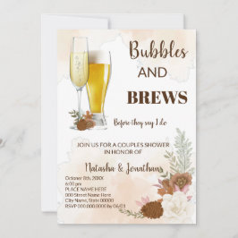 Boho Autumn Bubble & Brews Par Shower Inbjudningar
