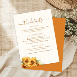 Boho autumn fall floral wedding guest details tilläggskort